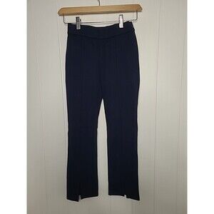Crewcuts Side Zip Flare Split Hem Fitted Pants Navy Blue Girls 12 Ponte School